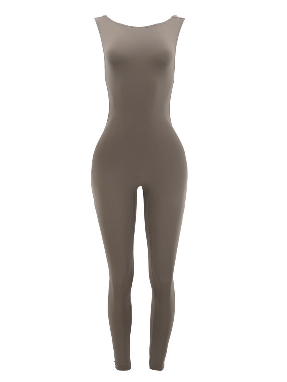 Davis Active Boat Neck Jumpsuit Khaki Size L/XL Active Wear Bodycon Outfit - Picture 2 of 2